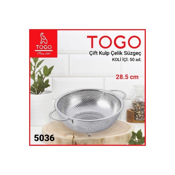 TOGO 5035 ÇELİK 25,5CM ÇİFT KULP SÜZGEÇ