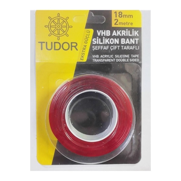 TUDOR ÇİFT TARAFLI SİLİKON BANT 18MM