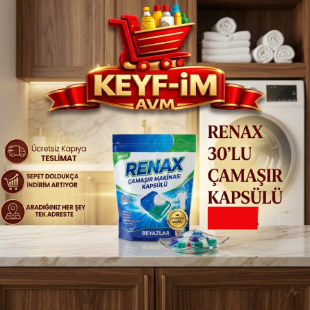 RENAX ÇAMAŞIR MAKİNASI KAPSÜLÜ 30 LU BEYAZLAR