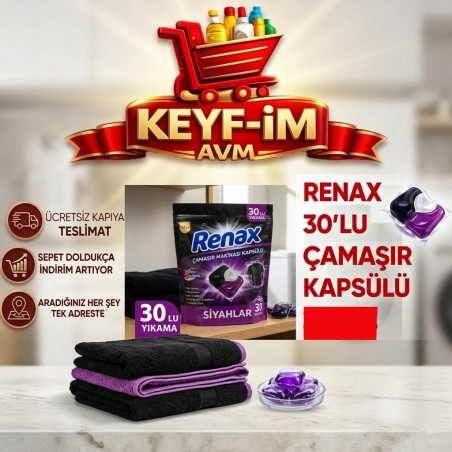 RENAX ÇAMAŞIR MAKİNASI KAPSÜLÜ 30 LU SİYAHLAR