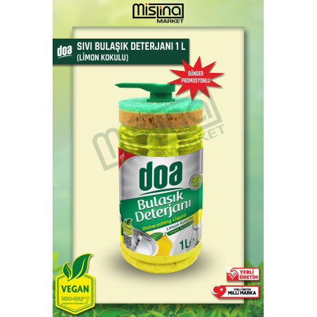 DOA BULAŞIK DETERJANI LİMON 1LT SÜNGER HEDİYELİ