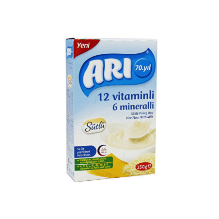 ARI 12 VİTAMİNLİ SÜTLÜ PİRİÇLİ SADE 250 GR