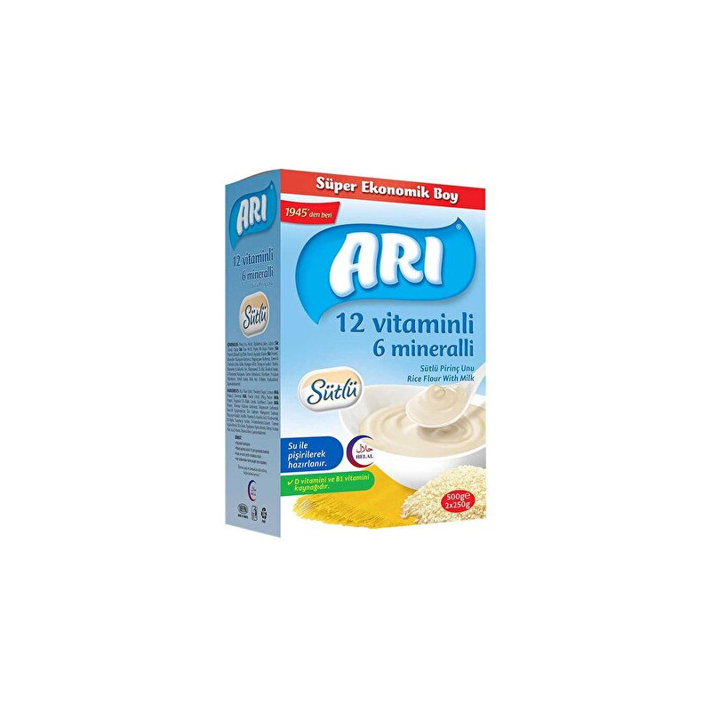 ARI 12 VİTAMİNLİ SÜTLÜ PİRİNÇLİ SADE 500 GR