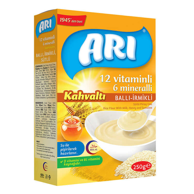 ARI 12 VİTAMİNLİ SÜTLÜ BALLI İRMİKLİ PİRİNÇLİ