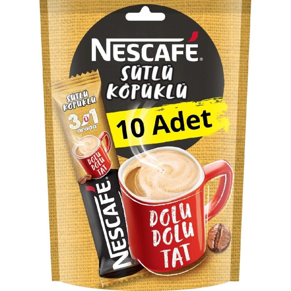 NESCAFE 3Ü1ARADA SÜTLÜ KÖPÜKLÜ 10LU